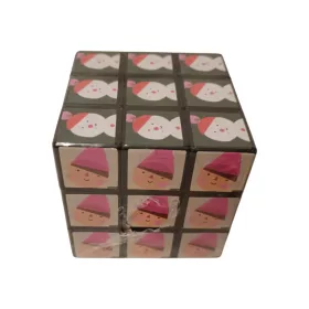   Karácsonyi/télapós mintájú mágikus kocka 6x6cm - csomagsérült új (A7)