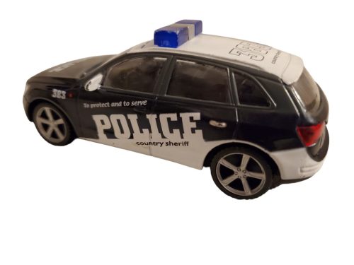 Fém rendőrautó – újszerű állapotban, 11 cm  (C3)