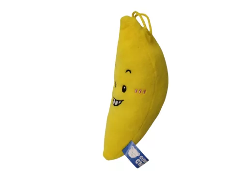 Cuddle Crew mosolygós sárga banán plüss figura 20 cm – Akasztható táskadísz és kulcstartó, 20 cm - jó állapotú (B7)