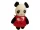 Kötött panda piros ruhában, 18 cm – használt, jó állapotú (H6) 