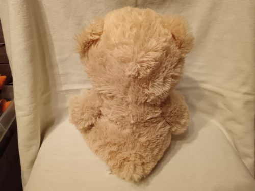 Gondoskodó játékbaba 38 cm + krémszínű alvótárs maci 30 cm – használt, baba jó / maci újszerű állapotban (C5/da)