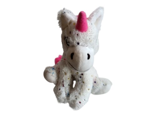 Csillagos unikornis plüssfigura – 20 cm, jó állapotú (D7)