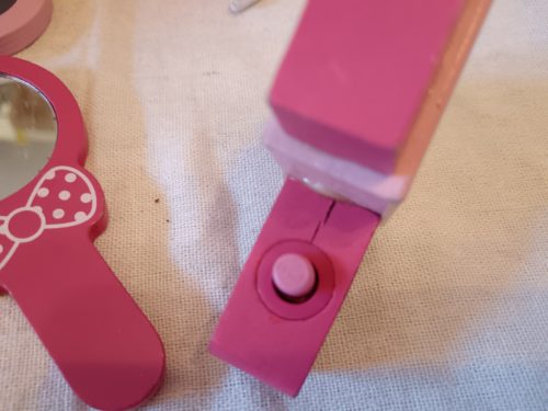 Fa fodrász szett rózsaszín táskában – használt, erősen játszott állapotban (B2) 