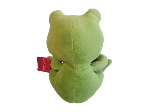 Szívecskés béka plüssjáték 26 cm - használt, újszerű (b2)