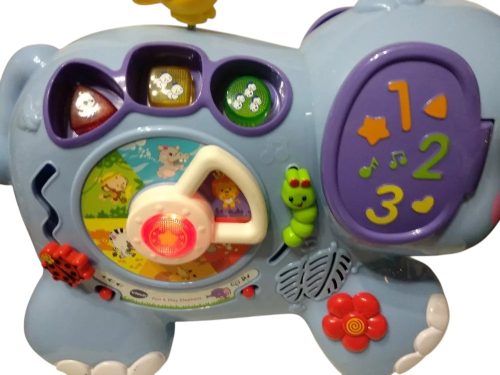 Használt újszerű állapotú angol nyelvű V-tech húzható oktató elefánt (C3)