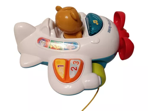 VTech 123 Fly with Me Aeroplane – Újszerű interaktív húzható és angolul tanuló repülőgép pörgő propellerrel - újszerű (D5)