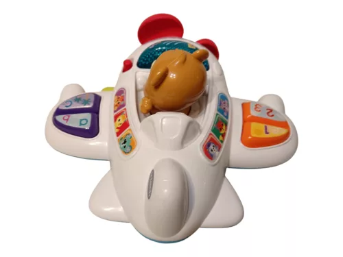 VTech 123 Fly with Me Aeroplane – Újszerű interaktív húzható és angolul tanuló repülőgép pörgő propellerrel - újszerű (D5)