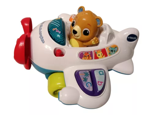 VTech 123 Fly with Me Aeroplane – Újszerű interaktív húzható és angolul tanuló repülőgép pörgő propellerrel - újszerű (D5)