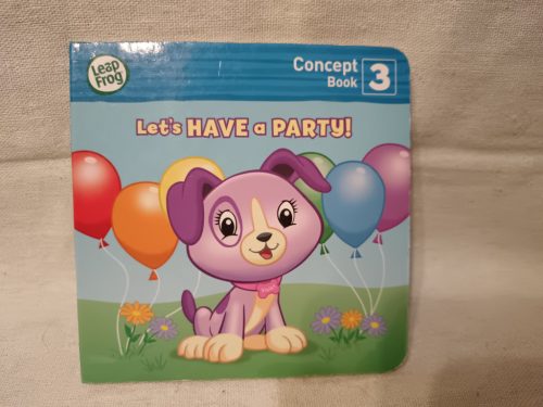 LeapFrog Let's Have a Party! könyvecske – használt, jó állapotban, 13×13 cm (G3)