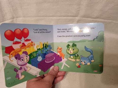 LeapFrog Let's Have a Party! könyvecske – használt, jó állapotban, 13×13 cm (G3)