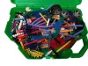 Vegyes kid k'nex és k'nex építőjáték készlet zöld kofferben - jó állapotú (G8)