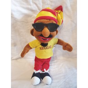   Reggae stílusú plüssfigura napszemüvegben – 29 cm – használt, jó állapotban (ZSk)