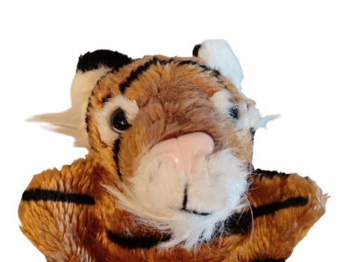 Tigris báb plüssfigura – 20 cm, jó állapotú (B1)