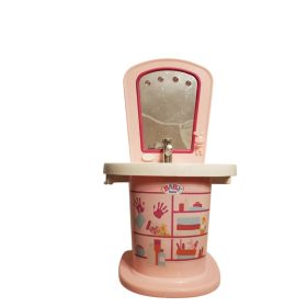   Zapf Creation Baby Born játék mosdókagyló tükörrel – elemes, használt, jó állapotú (39 cm) (c4)