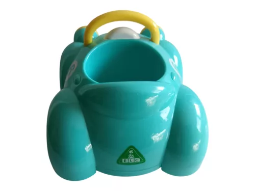 ELC Early Learning Centre mosolygós türkizkék játékautó, 15 cm – jó állapotú (D6)