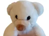 Fehér szivecskés maci plüssfigura 25 cm - újszerű (C6)