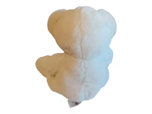 Fehér szivecskés maci plüssfigura 25 cm - újszerű (C6)