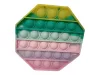 Pasztell szivárvány színű nyolcszögletű Pop It stresszoldó játék, 13 cm - újszerű (A7)