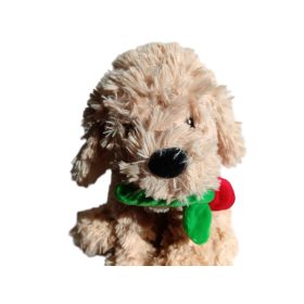 Kutya virággal plüssfigura – 25 cm, újszerű (D7)