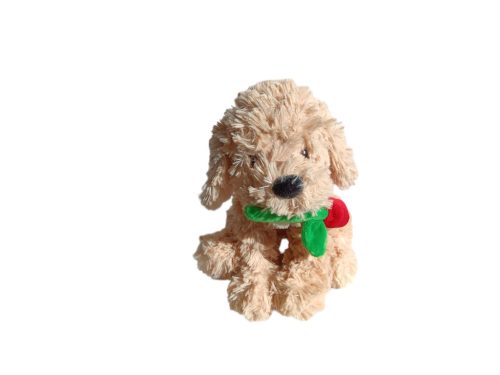 Kutya virággal plüssfigura – 25 cm, újszerű (D7)