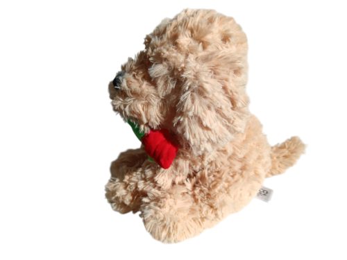 Kutya virággal plüssfigura – 25 cm, újszerű (D7)