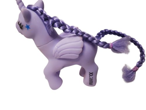 Használt jó állapotú lila szárnyas unikornis lila sörénnyel (a6)