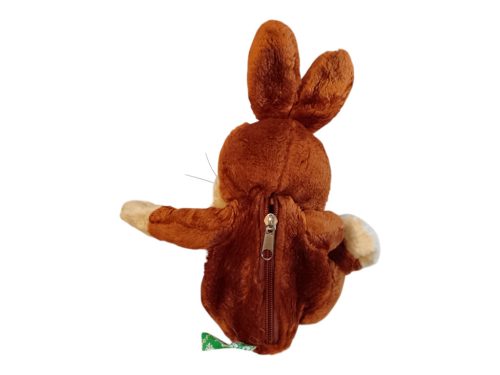 Nyuszi plüssfigura tárolóval – 27 cm, jó állapotú (B1)