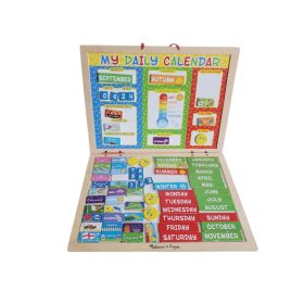 Használt jó állapotú angol nyelvű fa kalendárium (D3)