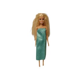   Zöld ruhás Barbie baba, 30 cm – hiányos, jó állapotú (D2)