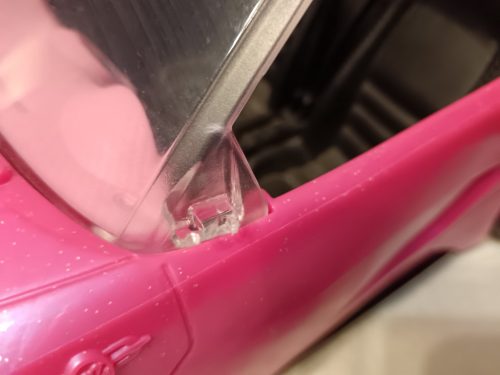 Barbie rózsaszín kabrió autó – használt, újszerű állapotban, 30 cm (G3)