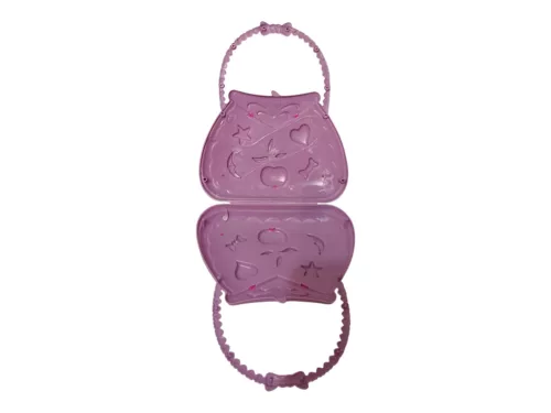 Pink-lila nyitható kislány játék kézitáska 16  cm - újszerű (E2)