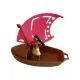 Vaiana hajó (15 cm) és figura (nem Disney) (7 cm) szett - hiányos, újszerű (evezőlapát hiányzik) (G4)