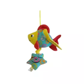   Kiságyra akasztható zenélő plüss hal csillaggal, 25 cm -  jó állapotú (C3)