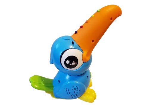 Használt állapotú  angol nyelvű zenélő madár (a5)