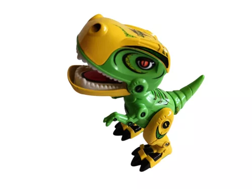 MY66 Die-Cast Interaktív fém T-Rex dinoszaurusz – Világító szemmel és hanghatásokkal, 12 cm - jó állapotú (B7)