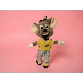   Vidám egér plüss figura sárga pólóban, 22 cm – újszerű (A7)