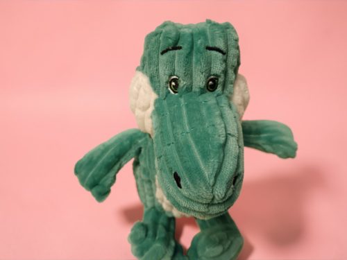 Zöld Kinder krokodil plüss figura, 26 cm – újszerű (A7)