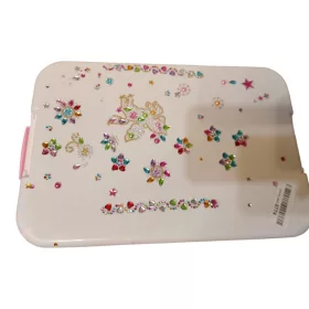   Csillámos kinetikus homokozó szett formákkal és kiegészítőkkel, 38×25 cm - jó állapotú (A7)