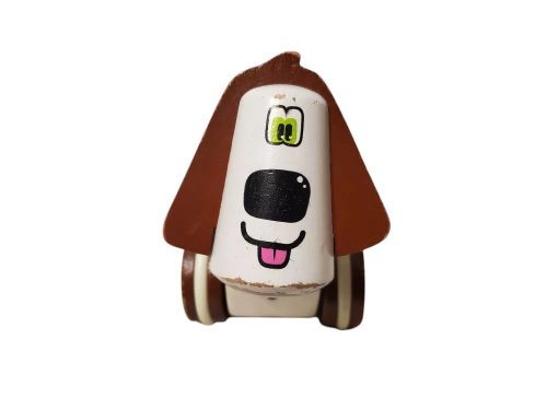 Használt állapotú fa gurulós kutya (E3)