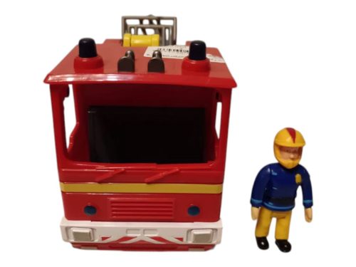Tűzoltóautó emelőkarral + Tűzoltó Sam figura, 17 + 7 cm – újszerű (C5)