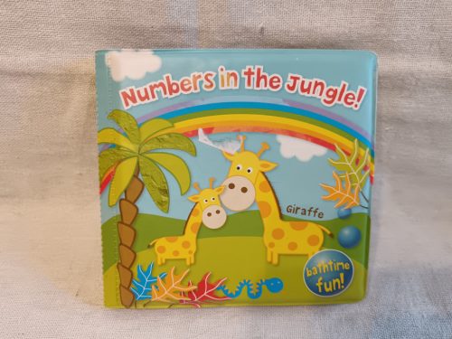 Színes, újszerű állapotban lévő pancsikönyv – Numbers in the Jungle 13×13 cm (G4)
