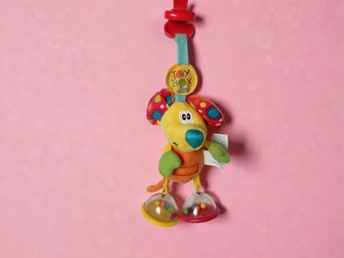 Playgro Toy Box Dingly Dangly Mimsy rögzíthető játék, 16 cm – használt, jó állapotban  (G1)