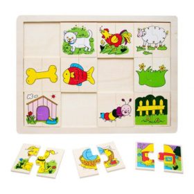 ÚJ Fa Puzzle - felező (állatos)