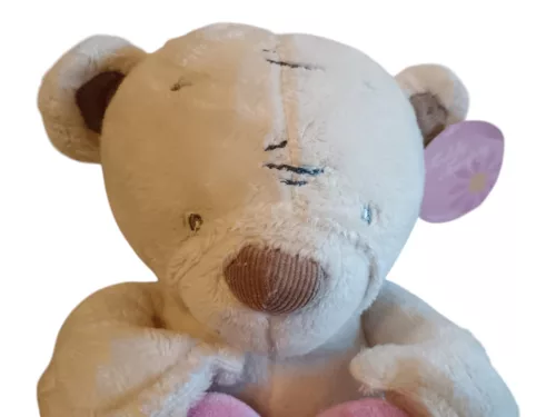 Szivecskés maci plüssfigura 33 cm - új, cimkés (C6)