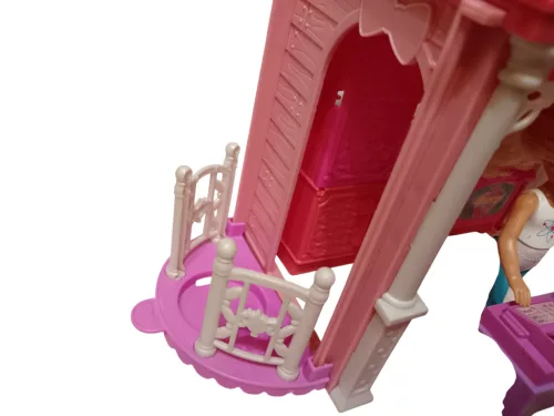 Mattel Barbie Chelsea babaház 2 babával, 25 × 27 cm – hiányos, jó állapotú (E1)