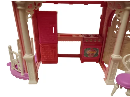 Mattel Barbie Chelsea babaház 2 babával, 25 × 27 cm – hiányos, jó állapotú (E1)