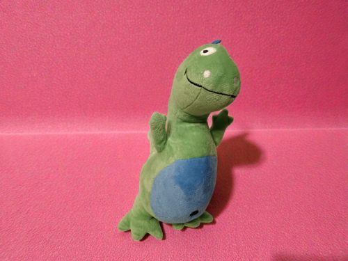 Zöld dinó plüssfigura, 26 cm – jó állapotban (C7)