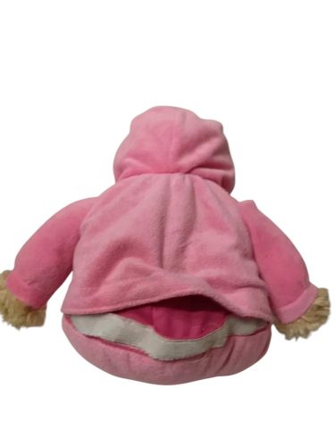 Kapucnis plüss maci – használt, jó állapotban (34 cm, bábként is használható) (a2)