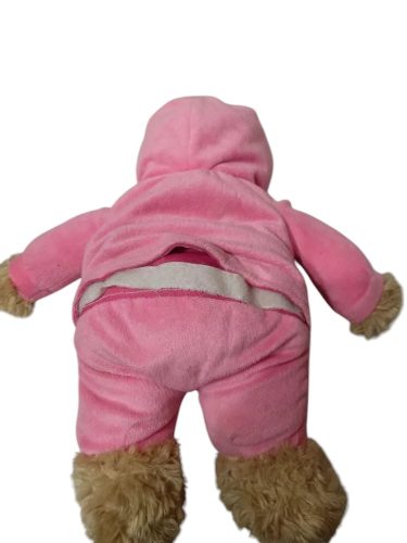 Kapucnis plüss maci – használt, jó állapotban (34 cm, bábként is használható) (a2)