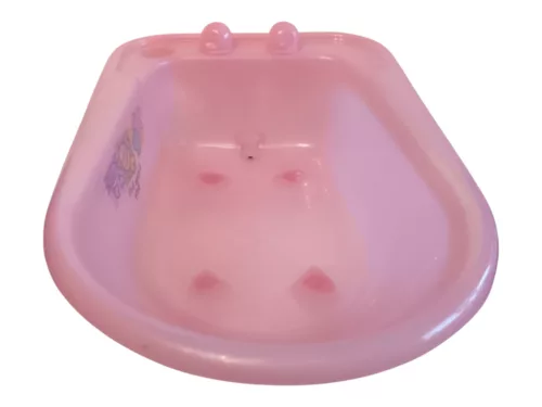 Corolle "Bubble Bath Baby" rózsaszín kád játékbabáknak, 40 cm - használt (enyhén karcos) (E4)